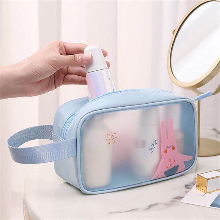 cute-makeup-bag-with-cartoon-design-portable-makeup-case-transparent-pvc-wash-bag-clear-cosmetic-bag-waterproof-makeup-bag