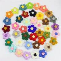 4.5cm Flower DIY Hand-knitted Puff Flower Milk Cotton Wool Hand Hook Flower Manual Clothing Accessory Shoes Hats Craft Supplies Knitting  Crochet