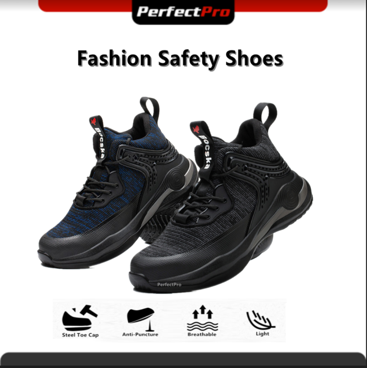 Safety Boots Anti Smash Steel Toe Cap Fashion Safety Shoes Mid Cut hs