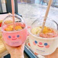 【High-end cups】 CutePersonalized Jellyplastic Ins ลมถ่ายภาพอาหารเช้าที่มีประโยชน์นมเขย่าถ้วยกาแฟผลไม้