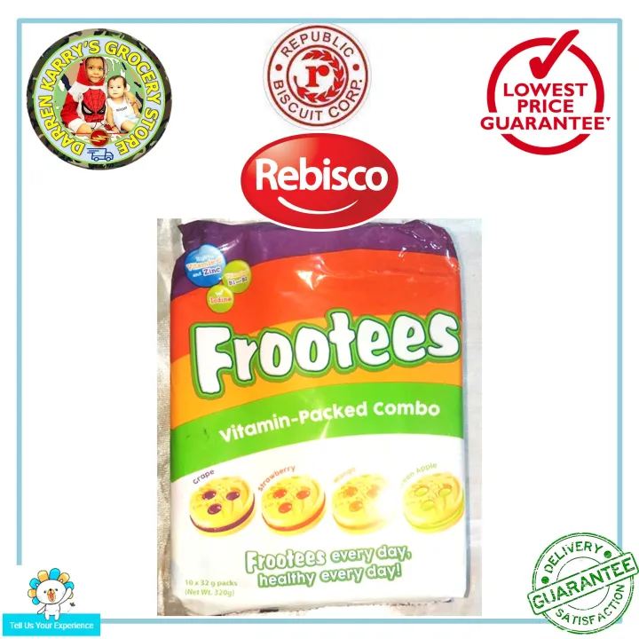 Rebisco Frootees Vitamin-Packed Combo Assorted Flavors 32 gm x 10 pcs ...