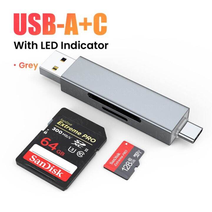 usb-2ใน1-ประเภท-c-การ์ดรีดเดอร์-usb-usb-2-0-sd-micro-การ์ดความจำ-otg-smart-อะแดปเตอร์เมมโมรี่การ์ดสำหรับแล็ปท็อปขนาดเล็ก-usb2-0การ์ดรีดเดอร์-sd-feona