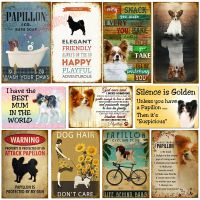 Dog Metal Tin Sign Papillon Co. Bath Soap Funny Poster Cafe Bathroom Kitchen Home Art Wall Decoration Plaque Gift 8X12 Inch