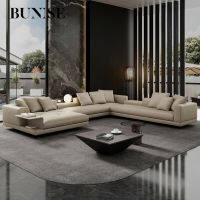 Bunise โซฟาตัวใหญ่ หรูหรา โซฟาหนังแท้ วืลล่า  Leather Villa Living room 465 x 373 x 85 ซม BU13