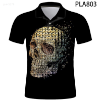 New Skull Polo 2023 Homme Summer 3d Printed Polo Shirt Men Fashion Streetwear Casual Hombres Harajuku Cool Short Sleeve Ropa Unisex summer polo