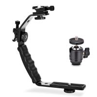 【♕】 lswidq L Bracket Padded Handheld Holder L Brackets Heavy Duty Adapter With And Dual Flash Hot Cold Shoe Mount For Dslr Camera