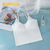 ZNPNXN ผู้หญิงถัก Tank Top STRAP Bra เสื้อกั๊กเซ็กซี่หญิงถัก Crop TOP bralette