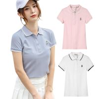 2023 ☞▼ Golf T-shirt Womens Summer Short Sleeve Sunscreen Breathable Cotton Lapel POLO Shirt Slim Fit Golf Quick-Drying T-Shirt