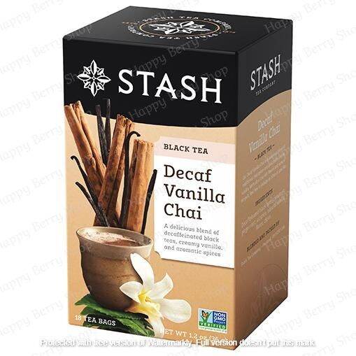 ชาดำไม่มีคาเฟอีน-stash-black-tea-decaf-vanilla-chai-18-tea-bags-ชารสแปลกใหม่ทั้งชาดำ-ชาเขียว-ชาผลไม้-และชาสมุนไพรจากต่างประเทศ-กล่องละ18ซอง-พร้อมส่ง