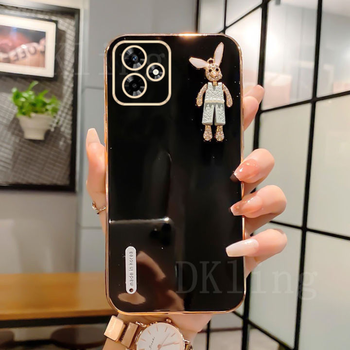 เคสโทรศัพท์กระต่ายคริสตัลน่ารักสำหรับ-realme-oppo-ซิลิโคนชุบด้วยไฟฟ้า-c53ปลอกอ่อน-realmec53เลนส์ฝาครอบป้องกัน2023