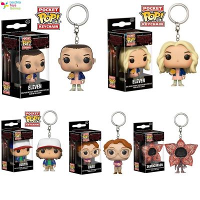 LT【ready Stock】Funko Pop Keychain Stranger Things Dustin Eleven With Eggo Barb Action Figure Keyring1【cod】