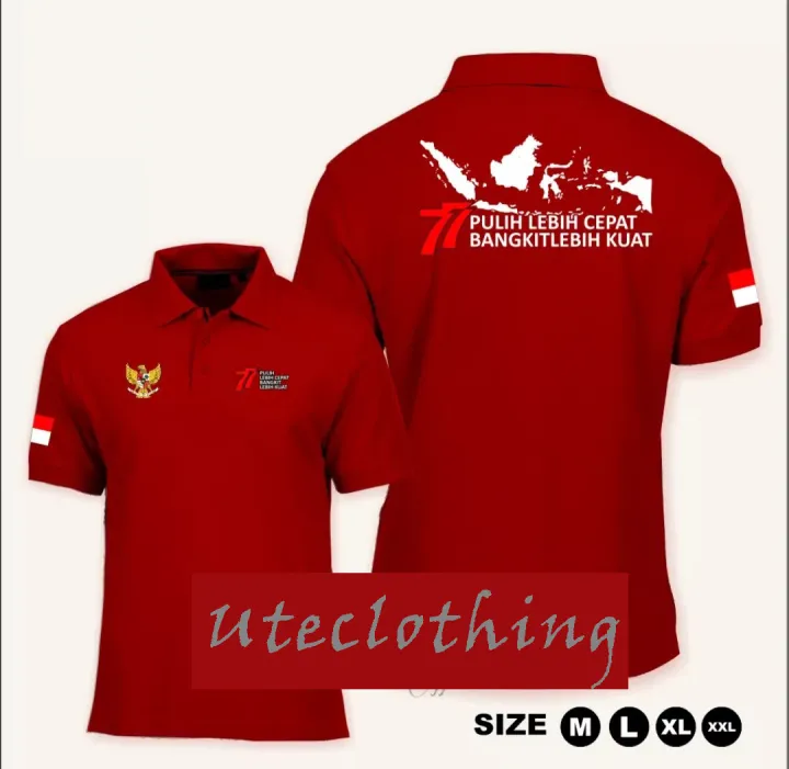 KAOS POLO DIRGAHAYU HUT RI KE 77 / KAOS 17 AGUSTUS INDONESIA TERBARU ...