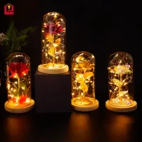 YONUO led light night lamp table lamp room lamp 24k gold leaf glass cover rose lamp room decoration lamp home decoration Valentine