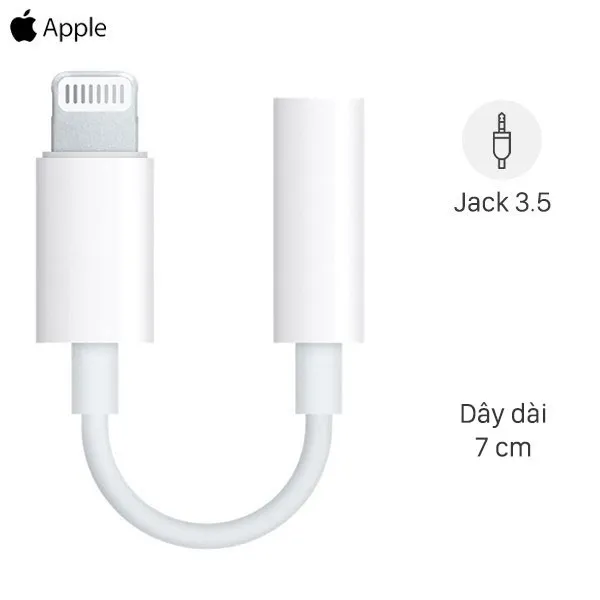 Dây cáp chuyển đổi Jack Lightning sang Jack  Cho tai nghe iPhone 7/  7Plus/ 8/ 8Plus/ X/ XS Max/ 11/ 12/ 13/ Pro/ Max/ Pro Max 