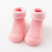 Qqq trẻ em Toddler bé Trai Nữ Trơn ấm đan đế mềm giày cao su vớ Dép thả
