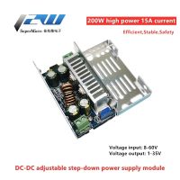 【✔】 Ever Green House DC-DC, 200W, 15A,ตัวแปลง Step-Down แบบปรับได้8-60V,โมดูลบั๊กแรงดันไฟฟ้าที่ปรับได้,การแก้ไขแบบซิงโครนัสที่เสถียร