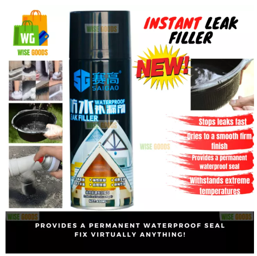 Wise Goods Instant Leak Filler SPRAY Rubber SEAL Quick Dry Sealant ...