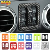 BAWA Car Windows Switch Button Panel Decoration Cover Stickers Frame Trim Accessories For Jeep Wrangler JK 2011-2017