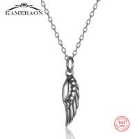 [COD] Sterling 925 Necklace Feather Fashion Oxide Pendant Exquisite Jewelry for