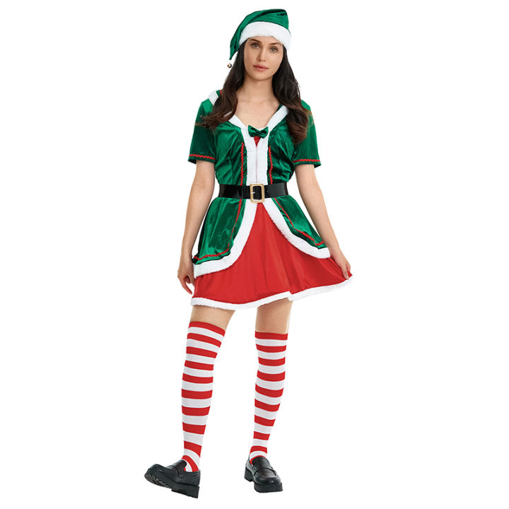 เซทเสื้อผ้าคริสต์มาส-unioomph-ชุดแต่งกายเล่นเครื่องแต่งกายด้วยหมวกซานตาคลอส-และอีกมากมายรัดเอว