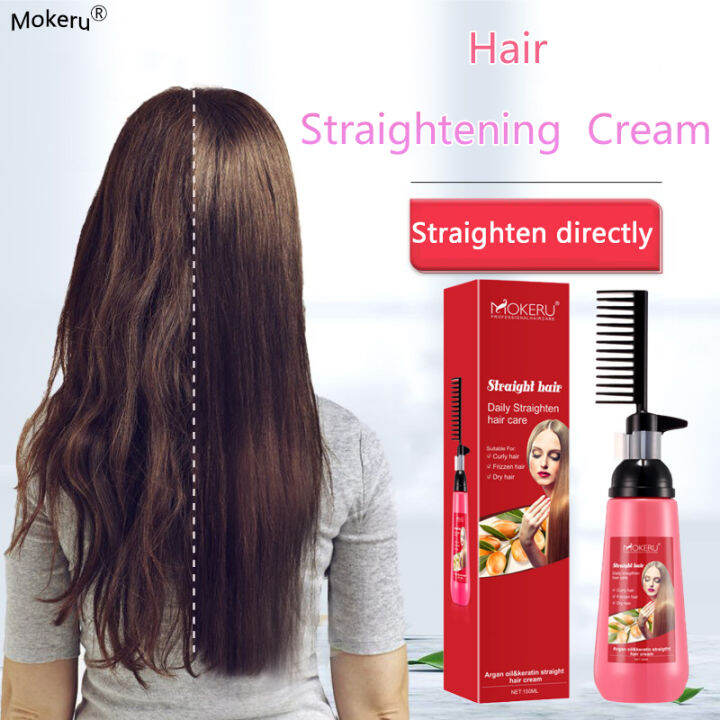 Mokeru Straightener Hair Brush Hair Straightening Cream Hair