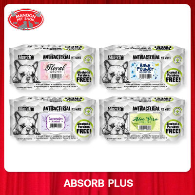 [MANOON] ABSORB Plus Anitibacterial Pet Wipes 80 Sheets ผ้าเปียกยับยั้งแบคทีเรีย 80 แผ่น