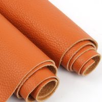 Honey Orange Litchi Pattern Cow Skin Vegetable Tanned Leather Craft DIY Belt Wallet Bag Sofa Furniture Cowhide Leather Fabric