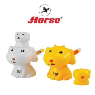 HORSE ตราม้า เครื่องเหลาดินสอ ทรงรูปสุนัข 2 IN 1 H-221 จำนวน1 เครื่อง