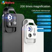 Portable Cellphone Microscope 200X Macro Hd Mobile Phone Lens Phone Lens Clip Kit With Led Ring Light Compatible With Smartphone