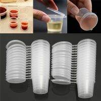 【CW】▨❁  30Pcs 25ml Disposable Plastic Takeaway Sauce Cup Containers Food with Hinged Lids Small Pigment Paint Reusable