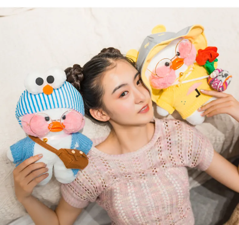 30cm Flifan Duck Cute Stuffed Toy Duck Pato Lalafanfan Paper Duck Hug  Kawaii Plush Animals Toys