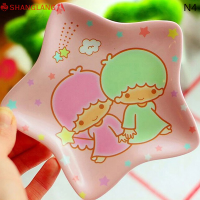 JIANG My Melody Sanrio จานอาหาร Hello Kitty อะนิเมะเด็ก Kawaii จานชามบนโต๊ะอาหารจานใส่ผลไม้น่ารักการ์ตูนของขวัญถาดอาหารว่าง