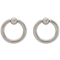 1 Pair Stainless Steel Captive Bead Ear Rings Hoop BCR Studs Piercing Jewelry Steel color