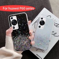 เคสสำหรับ HUAWEI P60 P60Pro P 60 Pro เคส60Pro P60ใสสีชมพูเคสโทรศัพท์กลิตเตอร์ TPU นุ่มระยิบระยับเคสกันกระแทก