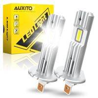 AUXITO H1 Canbus ไร้ข้อผิดพลาด2ชิ้น,หลอดไฟสีขาว LED H1ไฟหน้า LED รถยนต์ไม่มีพัดลม12V ปลั๊กแอนด์เพลย์ขนาดเล็กไม่มีขั้ว