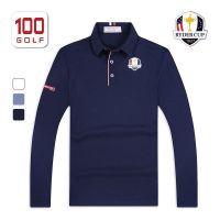 RyderCup เสื้อยืดแขนยาวสำหรับผู้ชายกางเกงเล่นกอล์ฟถ้วย Ryder ฤดูใบไม้ผลิปกเสื้อของผู้ชายเสื้อโปโลกีฬาเกาหลี Taylormadej.Lindeberg Titleist