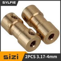 2pcs Solid Brass Shaft Motor Flexible Coupling Coupler Connector 3.17 x 4mm