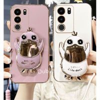 เคส VIVOV29 VIVO V29 Pro V29e 5G 4G เคสโทรศัพท์ ขาตั้ง Psyduck สีลูกอมดีไซน์ใหม่ร้อนฝาครอบซิลิโคนนิ่มเคลือบอิเล็คโทรเพลทพร้อมสายคล้องสั้น Case 2023