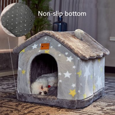 [pets baby] พับ DogKennel เตียงเสื่อสำหรับสุนัขขนาดกลางขนาดเล็ก CatsWarm แมวเตียงรังผลิตภัณฑ์สัตว์เลี้ยงตะกร้า PetsCave โซฟา