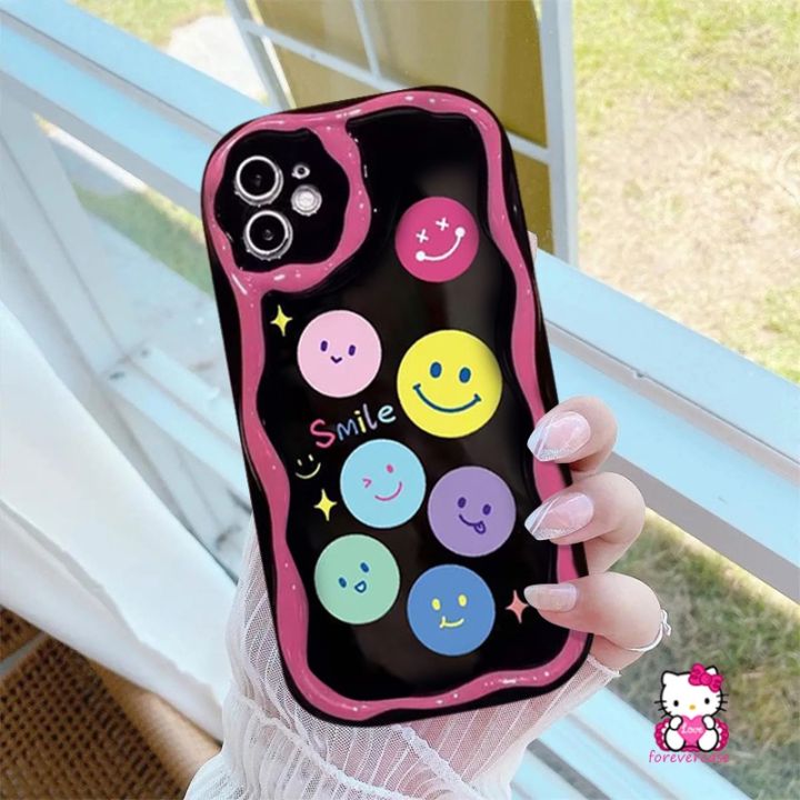 เคสโทรศัพท์มือถือ-ขอบสีแดง-ลายหน้ายิ้มน่ารัก-พร้อมสายคล้องมือ-สําหรับ-oppo-a16-a57-a17k-a96-a5-a77-a95-a76-a15-a77s-a78-a17-a7-a3s-a1k-a16s-a54-a74-a31-a16k-a54s-a12-a55-a5s-a16e-reno-8t-5f-4f-6