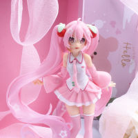 FALLFORBEAUTY 14cm Miku Hatsune PVC Action Figures Toys Miku Figure Cute Collecting Gifts Pink Sakura Girls Anime Model Doll OrnamentsMulticolor