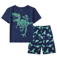 Spring Summer Boys T-Shirt Sets Dinosaur t shirt Boys Short Causal Cotton Tee Tops Children Clothes for 2-7 Years