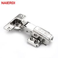 NAIERDI Full Size 304 Stainless Steel Hydraulic Hinge Pure Copper Damper Buffer Cabinet Cupboard Door Hinges Furniture Hardware