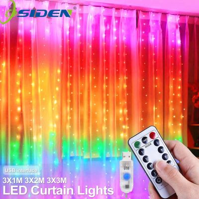 Curtain LED String Lights Fairy Christmas Decoration With Remote Control 8Mode Wedding Garland Lamp 3M For Bedroom Home Holiday