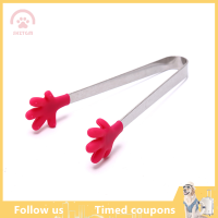 【SHZTGM】 มินิซิลิโคนอาหารคลิปไม่ลื่นน้ำแข็งสแควร์กาแฟน้ำตาล BBQ Tong KITCHEN TOOL