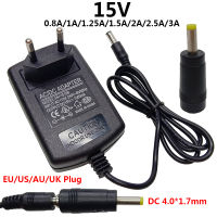 15 V 4.0x1.7mm UNIVERSAL AC DC Power Supply ADAPTER 15โวลต์1A 1.25A 1.5A 2A 0.8A Converter Adapter 5.5*2.5มม.