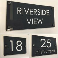 ✇☜ Modern House Sign Plaques Door Number Street Acrylic Personalised Name Plate