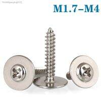 ❆ 100Pcs M1.7 M2 M2.3 M2.6 M3 M4 PWA Cross Round Head with Washer Self Tapping Screw Carbon Steel Phillips Screw