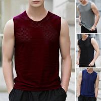 Blueyue02ผู้ชายกีฬา Breathable เสื้อกล้ามแขนกุดเสื้อกล้าม Solid การฝึกอบรมด่วนแห้งฤดูร้อน