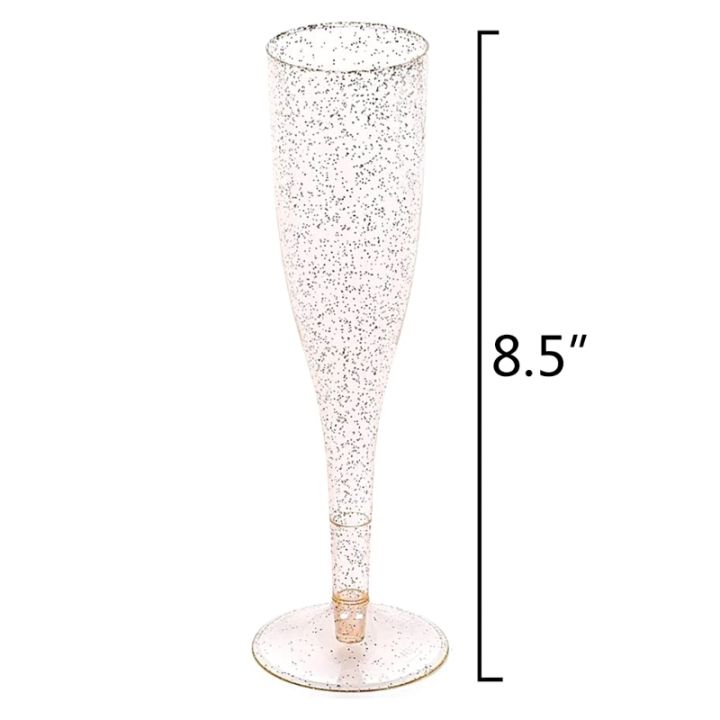 20pcs-gold-glitter-plastic-champagne-flutes-disposable-cups-toasting-glasses-wedding-party-supplies